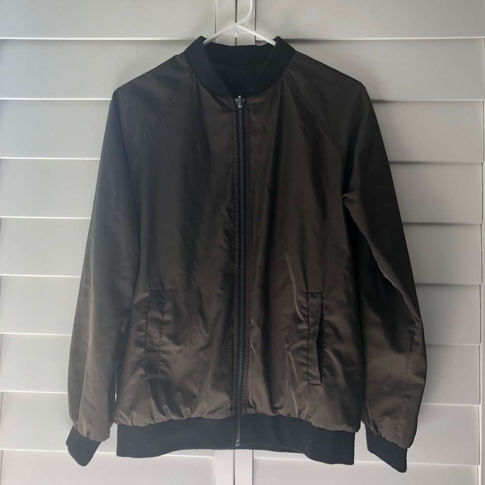 LAST CHANCE! F21 Reversible Olive Bomber Jacket